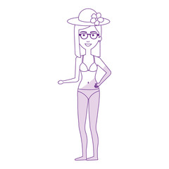 Woman in swimsuit character vector illustration design