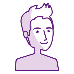 young man shirtless avatar character vector illustration design