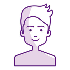 young man shirtless avatar character vector illustration design