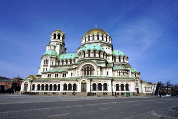 Fototapeta na wymiar Orthodox Cathedral in Sofia city, Bulgaria