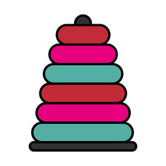 pile rings baby toy vector illustration design