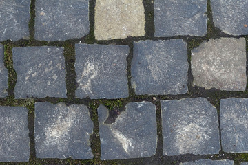 Stone texture tracks made of natural stone