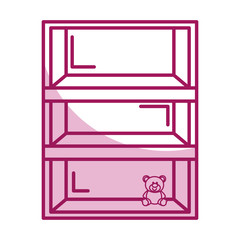 Wooden shelf with toy vector illustration design