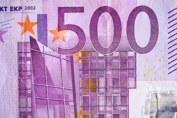 billet de 500 euro en gros plan 