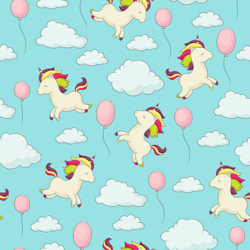 Fototapeta Unicorn seamless pattern
