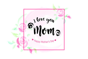 Fototapeta na wymiar Happy Mothers Day Greeting Card.
