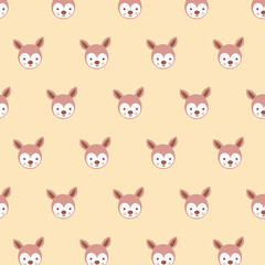 Cute stylized cartoon kangaroo pattern on pastel background.