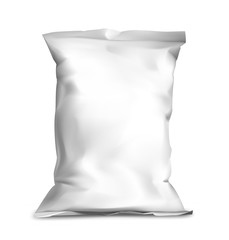 Food snack pillow bag on white background. Vector illustration. Can be use for template your design, promo, adv.