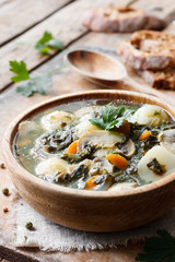 Mushroom soup with vegetables