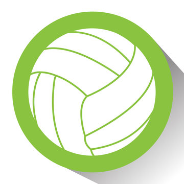 Isolated volleyball ball on a colored button, Vector illustration