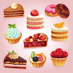 various cake icon set