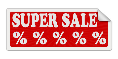 SUPER SALE PERCENT red label