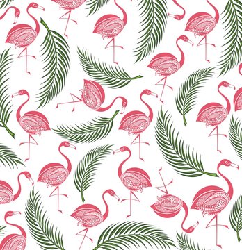 Flamingo seamless background 