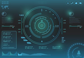 Futuristic blue virtual graphic touch user interface