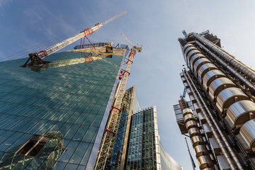 Construction of skyscraper, London