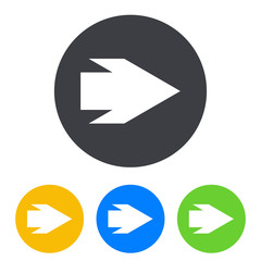 Icono plano flecha derecha en circulo varios colores