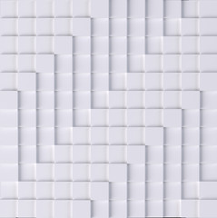 White grey squares and zigzags texture, 3d render