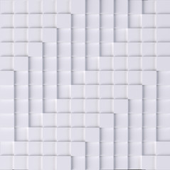 White grey squares and zigzags texture, 3d render
