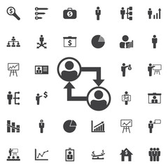Business People Career Path Growth Vector Icon.