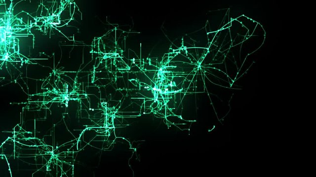 Green lines drawn by bright spots