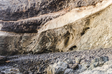 View of a cliff in Fuerteventura, Canary Islands, Spain.