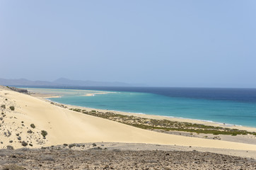 Fototapeta na wymiar View of Esmeralda beach in Fuerteventura, Canary Islands, Spain..