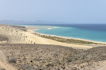 Fototapeta na wymiar View of Esmeralda beach in Fuerteventura, Canary Islands, Spain..