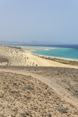 View of Esmeralda beach in Fuerteventura, Canary Islands, Spain..