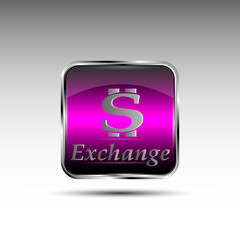 The vector button with dollar symbol.