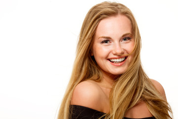 Naklejka premium Beautiful girl with long hair