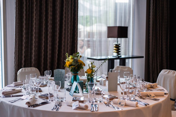 Wedding decoration with yellow flowers