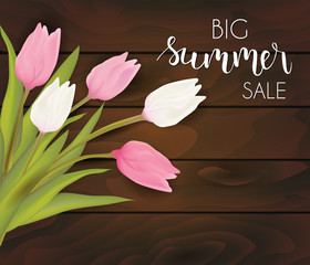 Summer sale flowers background