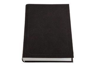 Fototapeta premium Closed beautiful isolated thick book with a black cover on a white background