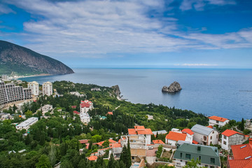Obraz premium View of the village of Gurzuf