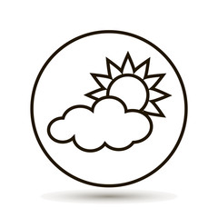 Weather. Weather forecast. Sun and cloud on a white background