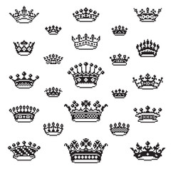 Crown logo icon design template set