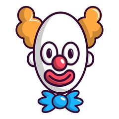Clown with big eye icon, cartoon style