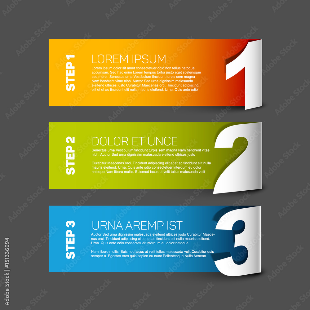 Poster one two three - vector progress background