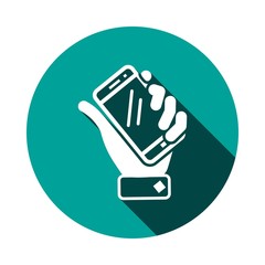 phone in hand icon stock vector illustration flat design