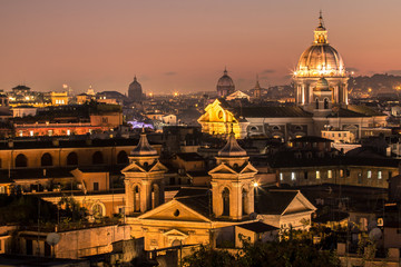 Panorama view of Rome at sunset