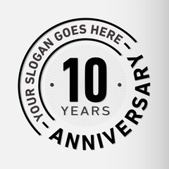 10 years anniversary logo template. Vector and illustration.