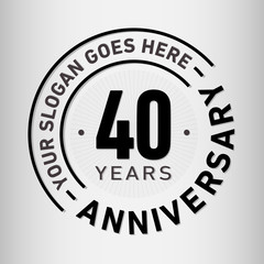 40 years anniversary logo template. Vector and illustration.