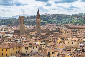 Fototapeta na wymiar Panorama view of Florence from Santa Maria del Fiore church, Italy