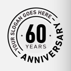 60 years anniversary logo template. Vector and illustration.