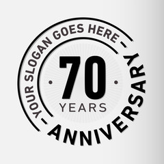 70 years anniversary logo template. Vector and illustration.