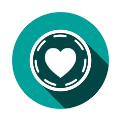 heart in circle icon stock vector illustration flat design
