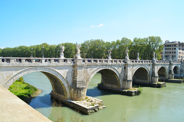 Fototapeta premium Roma, ponte romano e Tevere.