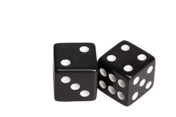 Two dice showing two and four