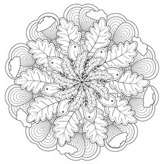 Black and white floral pattern for coloring book in doodle style. Vector elements for design. Good for art therapy, zentangle-style meditation and design of wrapping and textile.