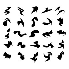 Random Shapes Black White BW pattern